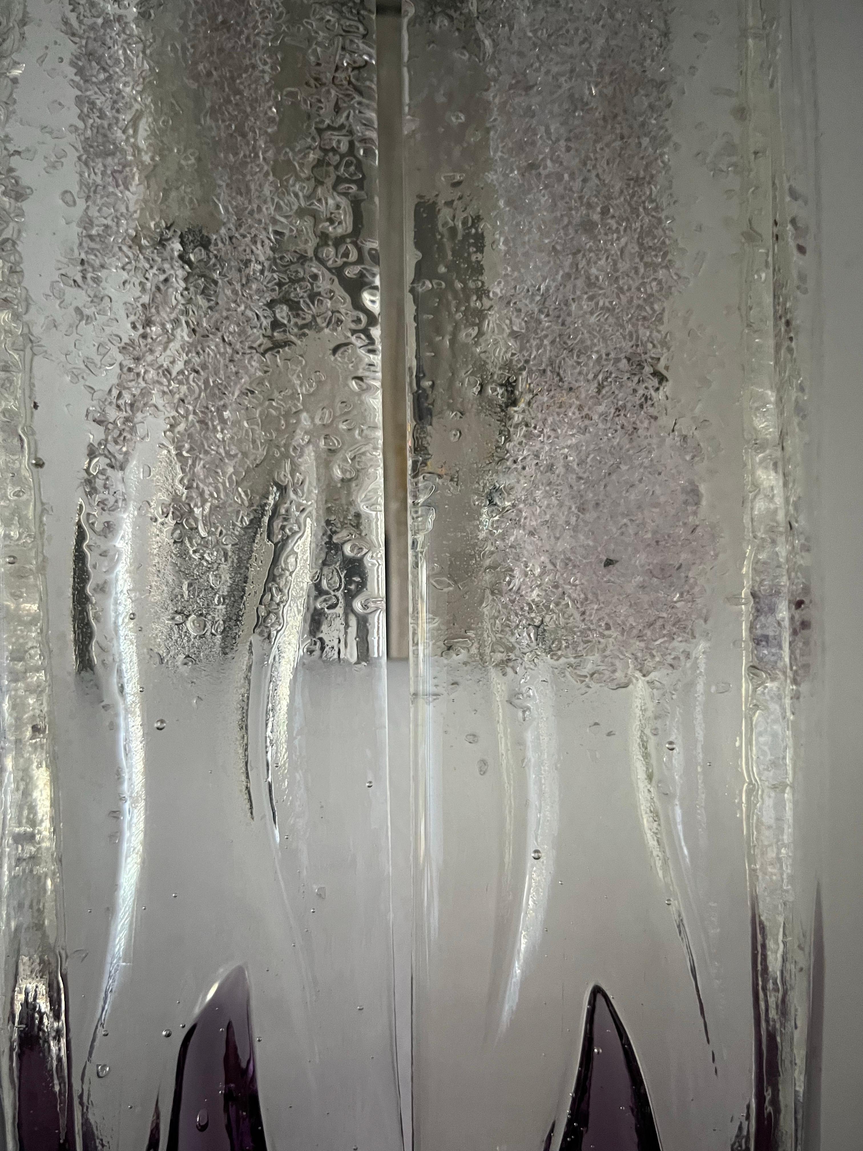 Italian Mid-Century Lilac Murano Glass Wall Sconce by Mazzega, 1970s For Sale 3