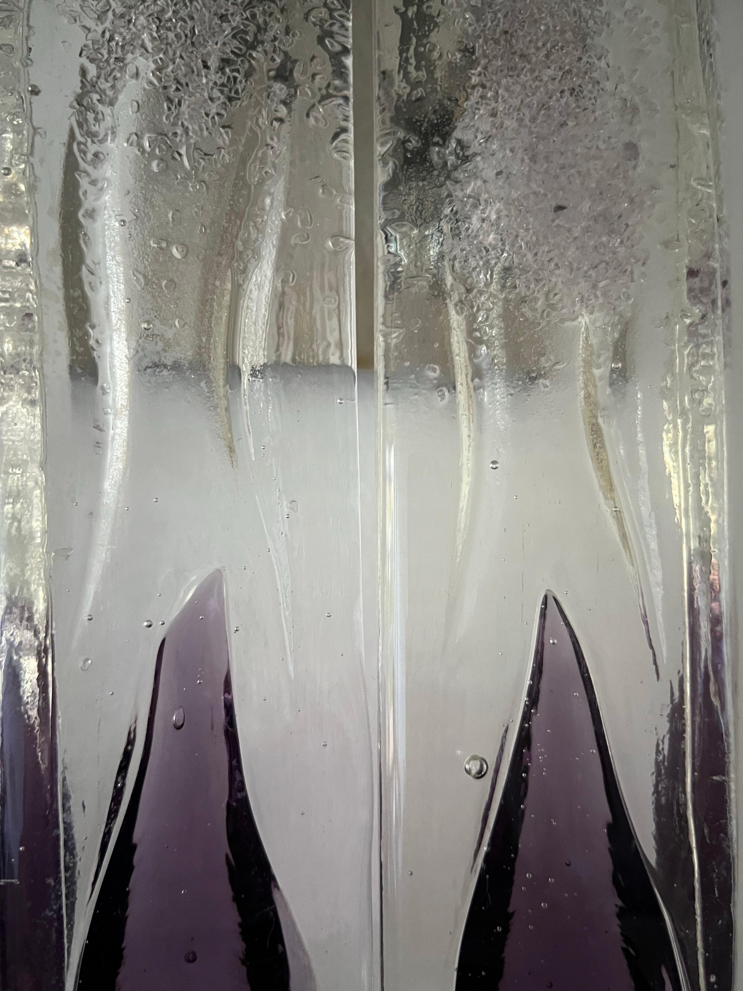 Italian Mid-Century Lilac Murano Glass Wall Sconce by Mazzega, 1970s For Sale 4