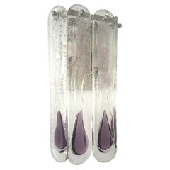 Italian Mid-Century Lilac Murano Wall Sconce by Mazzega, 1970s
