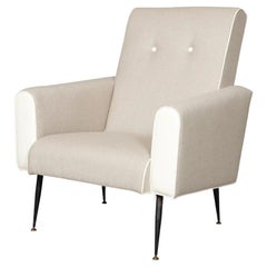 Vintage Italian Midcentury Lounge Chair in Curated New Upholstery