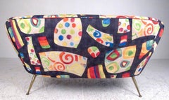 Italienischer Sessel der Jahrhundertmitte mit Messingbeinen von Lenzi Pistoia