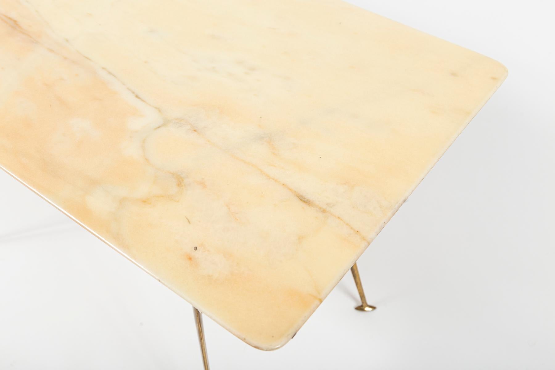 Mesa baja italiana de latón de mediados de siglo de Cesare Lacca Moderno de mediados de siglo en venta