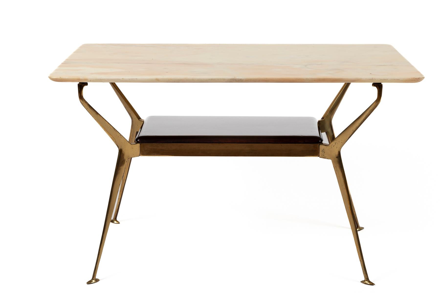 Mesa baja italiana de latón de mediados de siglo de Cesare Lacca en venta 1