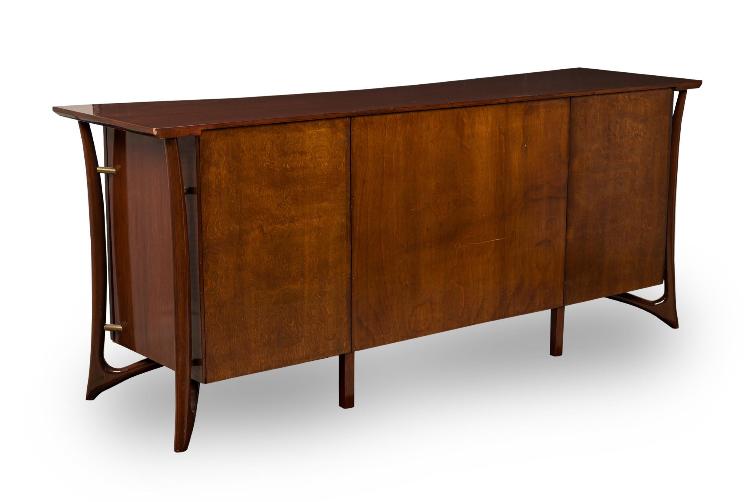 Mid-Century Modern Italian Mid-Century Luciano Frigerio Rosewood and Brass Sideboard For Sale
