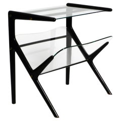 Porte-revues et table d'appoint italienne du milieu du siècle dernier par Cesare Lacca pour Cassina