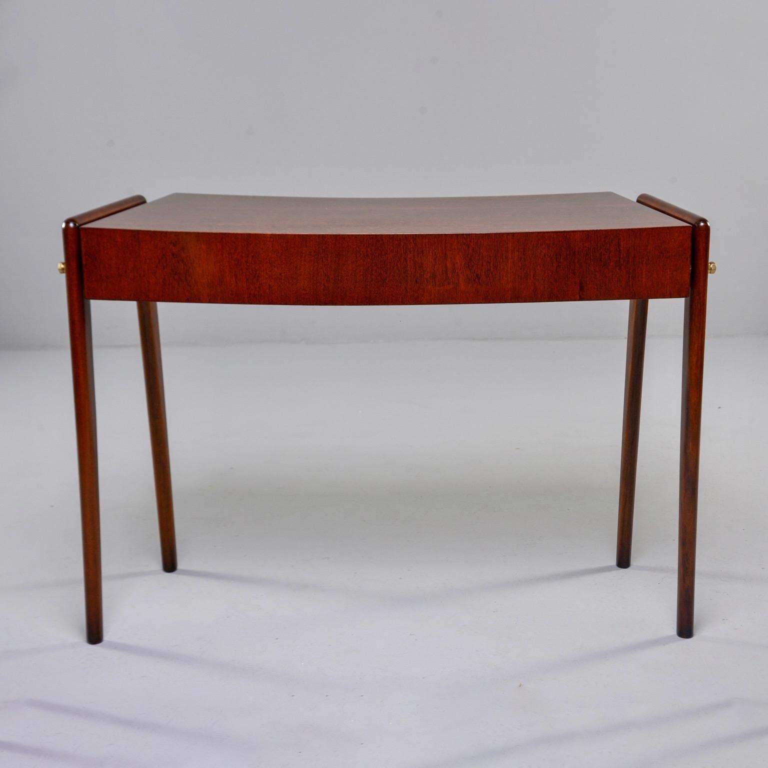 Italian Midcentury Mahogany and Beech Curved Front Desk 2