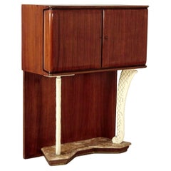 Vintage Italian Mid-Century Mahogany Bar Cabinet Vittorio Dassi Style, 1950s
