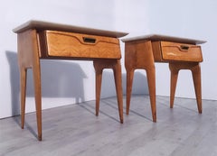 Italian Mid-Century Maple Bedside Tables or Nightstand by Cantù, 1950s, Set of 2