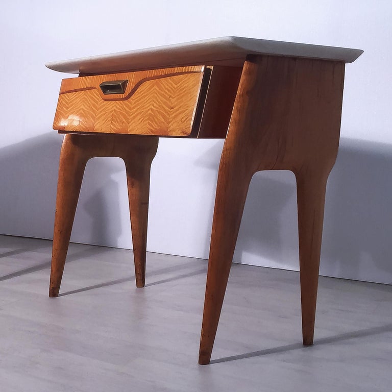 Italian MidCentury Maple Bedside Tables or Nightstand by Cantù, 1950s, Set of 2 at 1stDibs