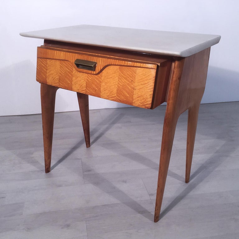 Italian MidCentury Maple Bedside Tables or Nightstand by Cantù, 1950s