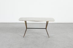 Italian Mid-Century Marble and Brass Coffee Table, Ico Parisi Style