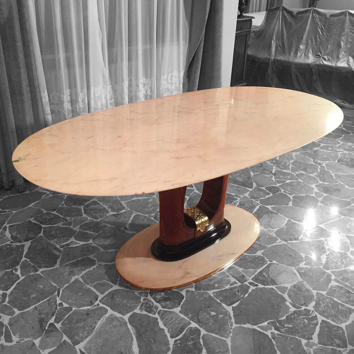 20th Century Italian Midcentury Marble Dining Table Guglielmo Ulrich Style, 1950s