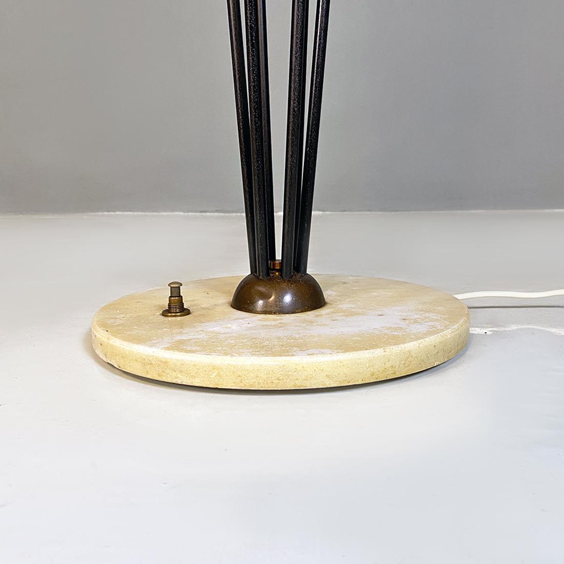 Italian Mid Century Marble Metal and Glass Alberello Lamp by Stilnovo, 1950s For Sale 6