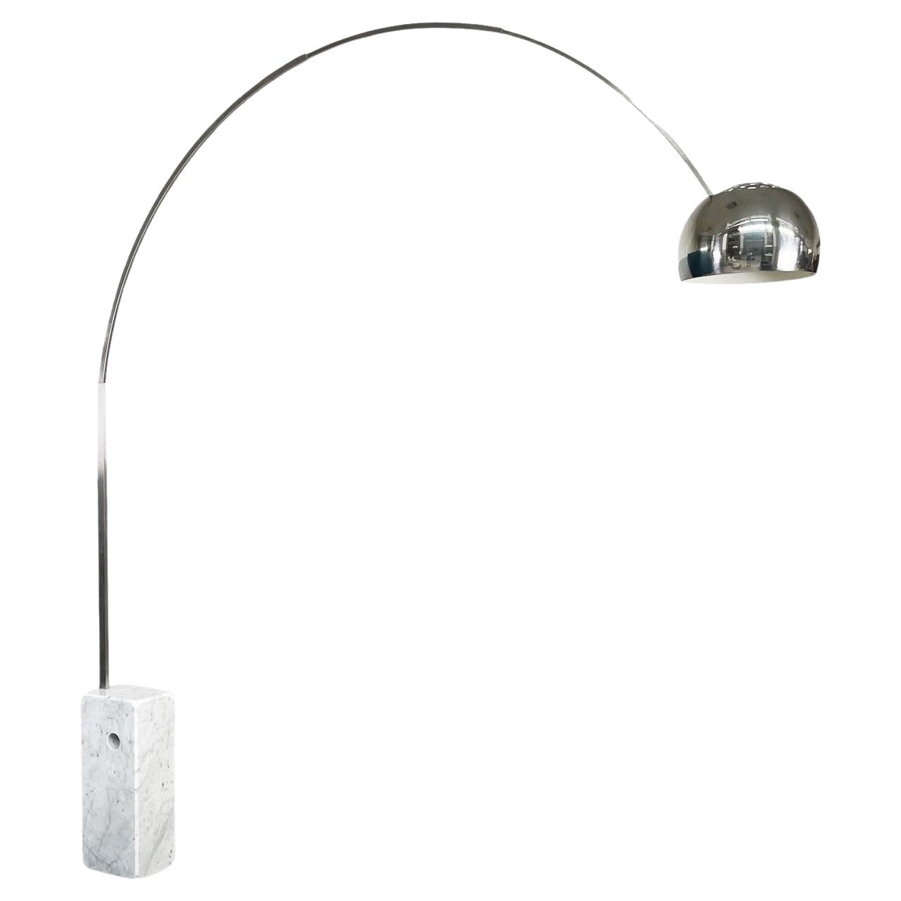 Italian Mid-Century Marble N Steel Arco Floor Lamp by Castiglioni for Flos, 1962