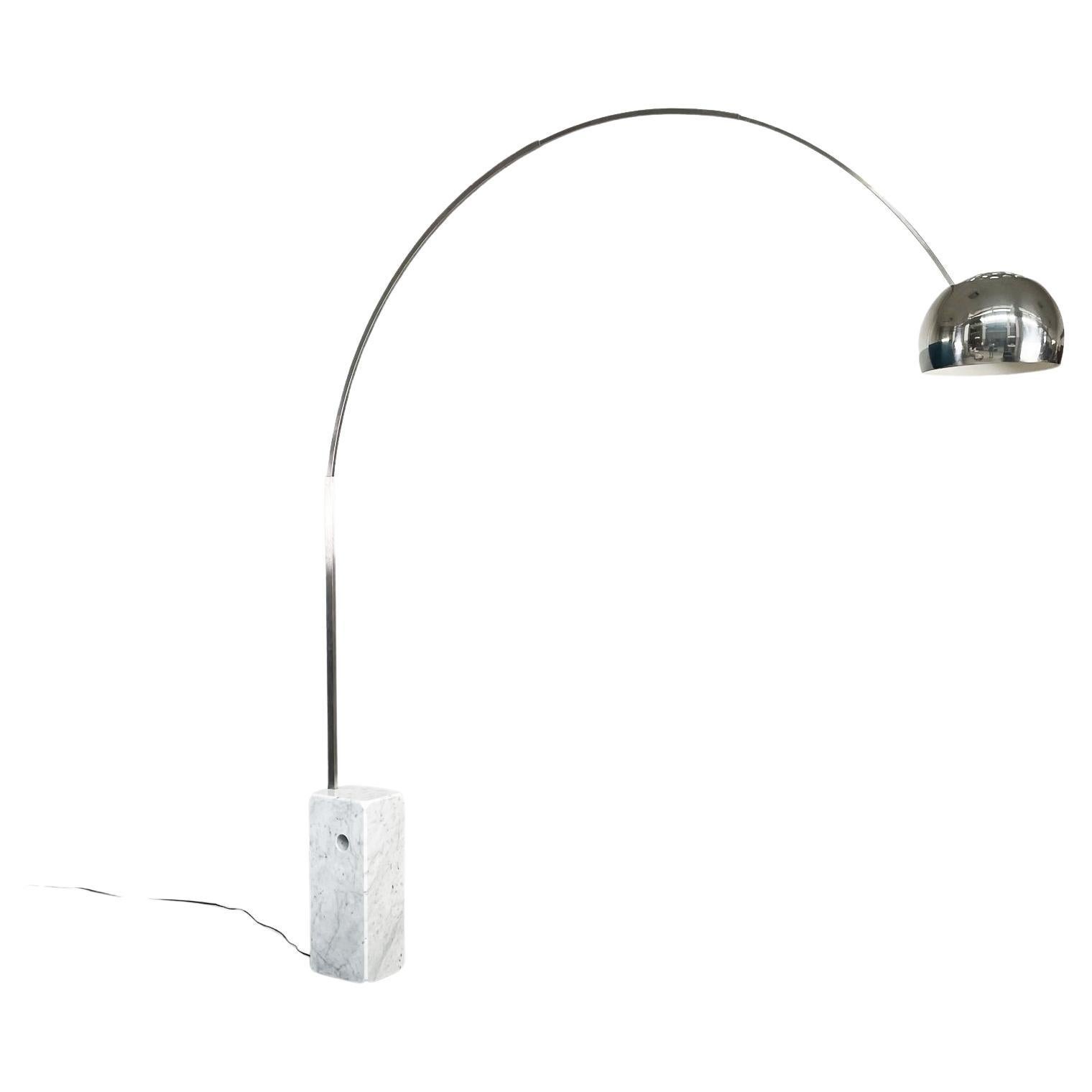 Italian Mid-Century Marble N Steel Arco Floor Lamp by Castiglioni for Flos, 1962