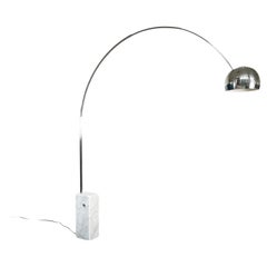 Italienische Mid-Century-Arco-Stehlampe aus Marmor und Stahl von Castiglioni für Flos, 1962