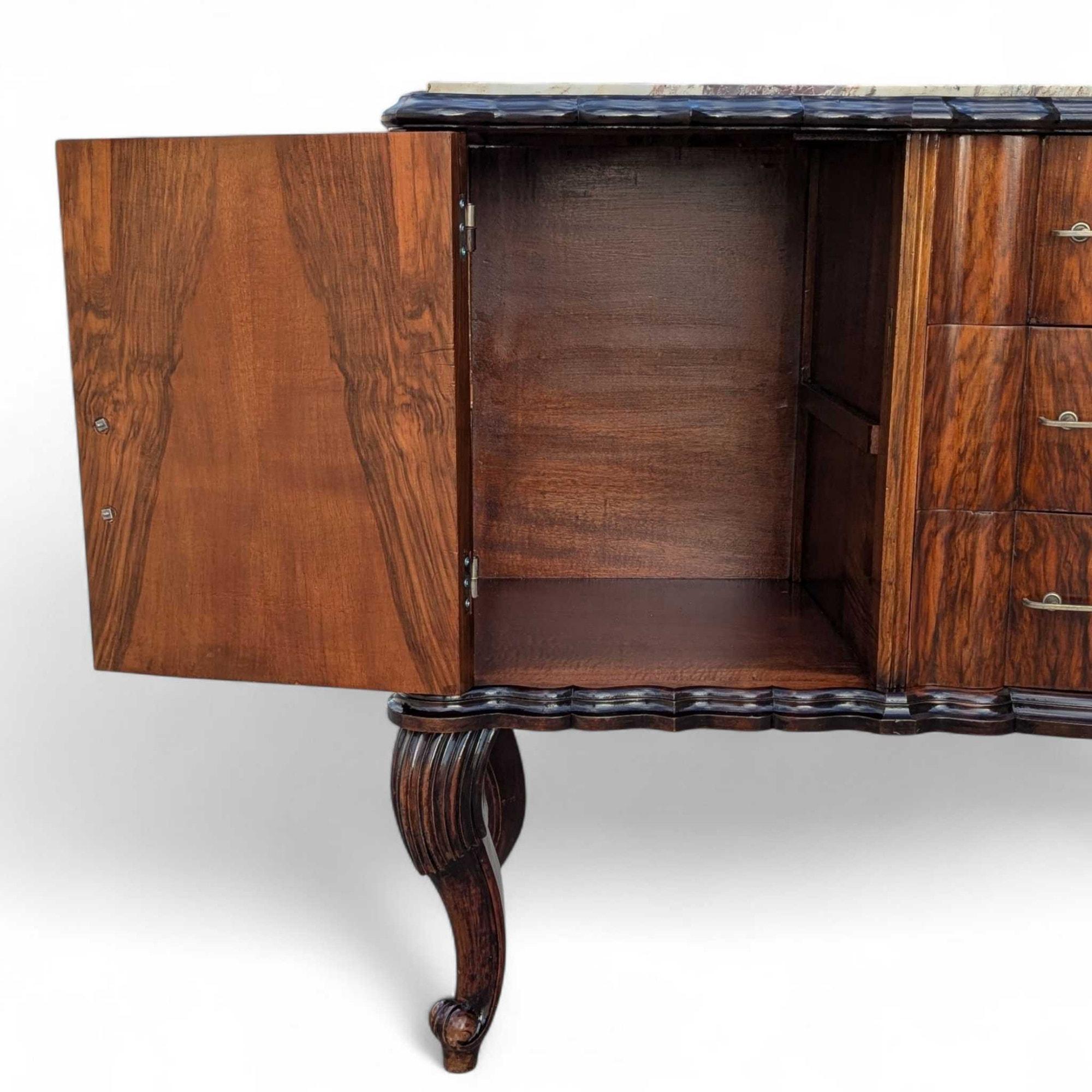 Italian Mid-Century Marble-Top Sideboard by Mobilificio Scorza Ovada, 1950s For Sale 6