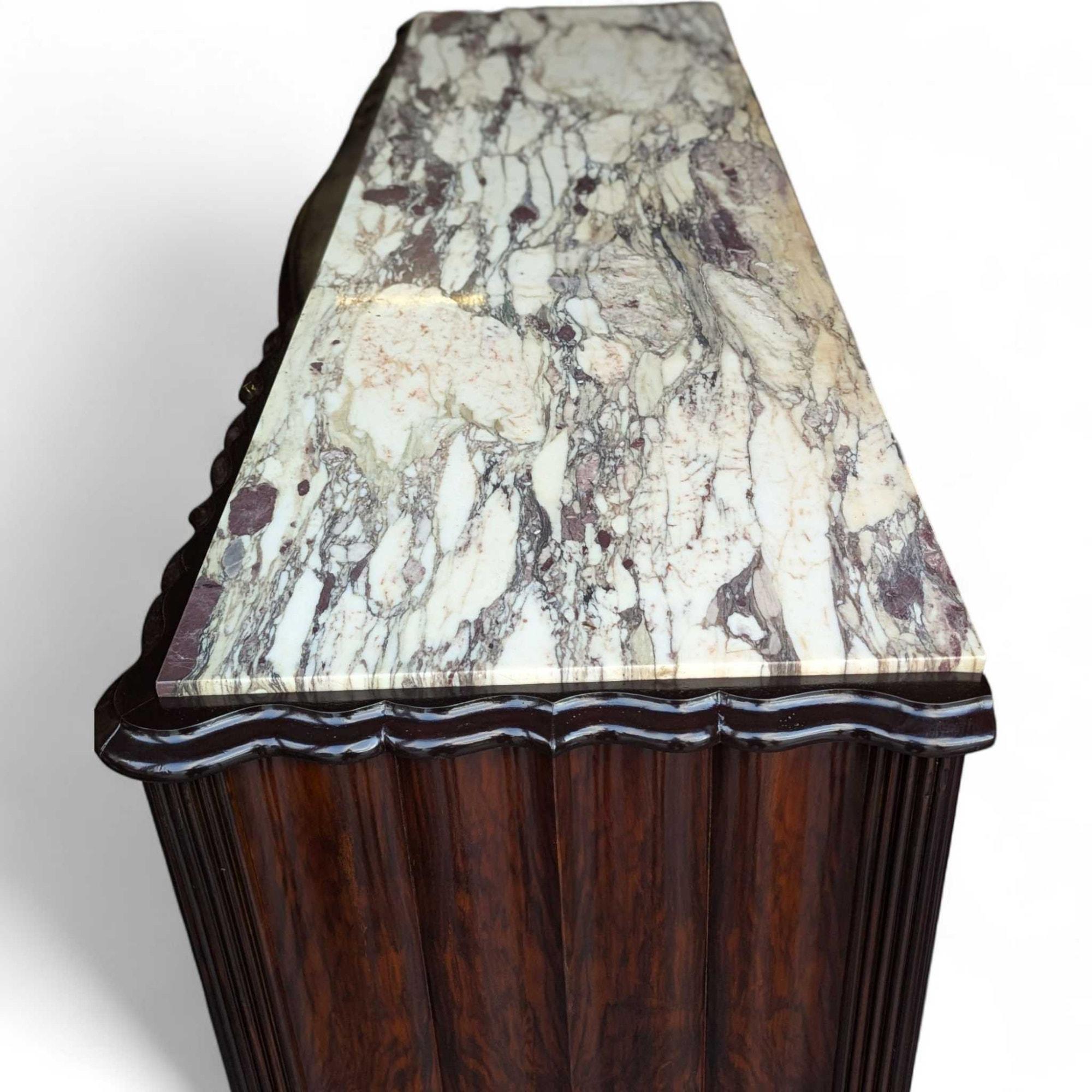 Italian Mid-Century Marble-Top Sideboard by Mobilificio Scorza Ovada, 1950s For Sale 11