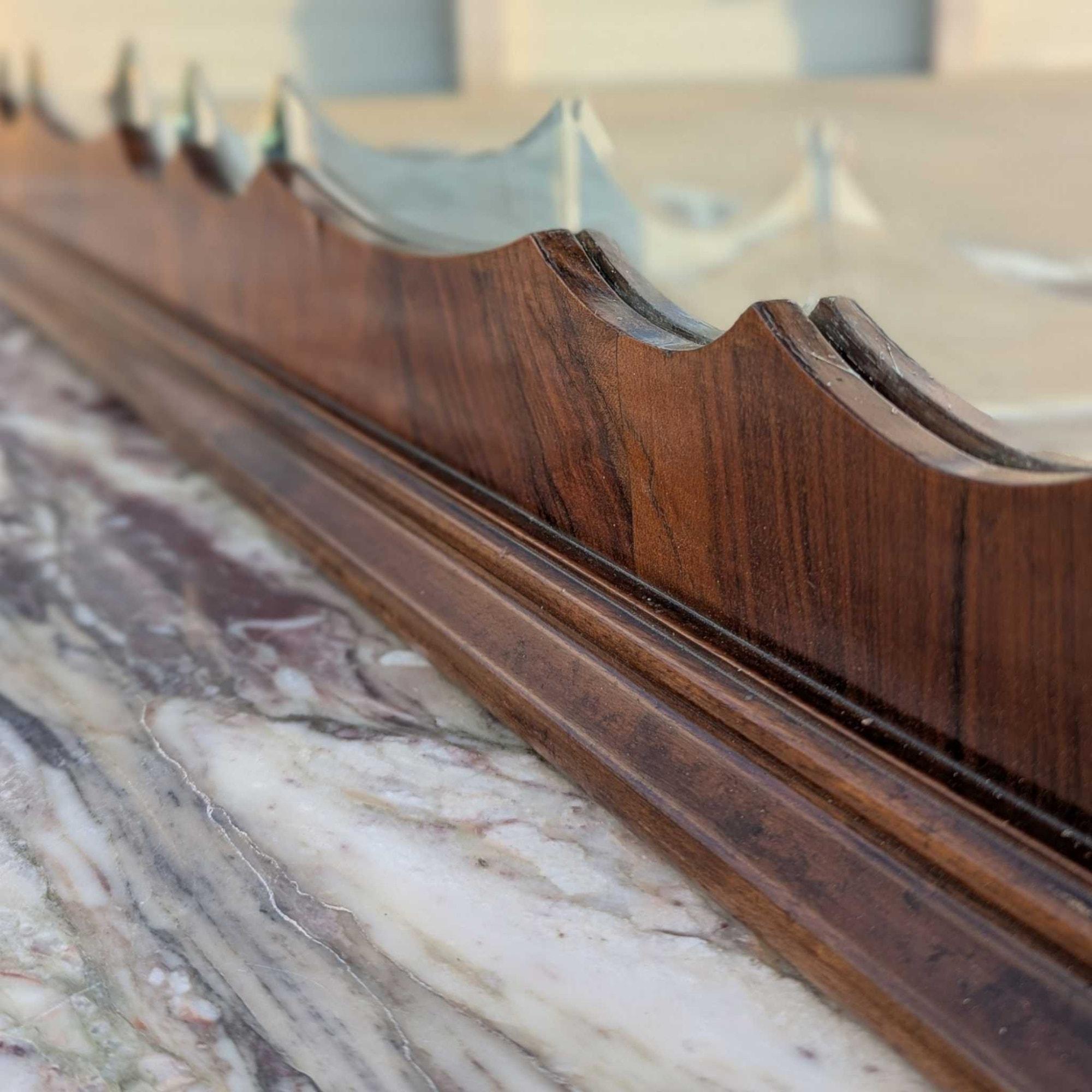 Carved Italian Mid-Century Marble-Top Sideboard by Mobilificio Scorza Ovada, 1950s For Sale
