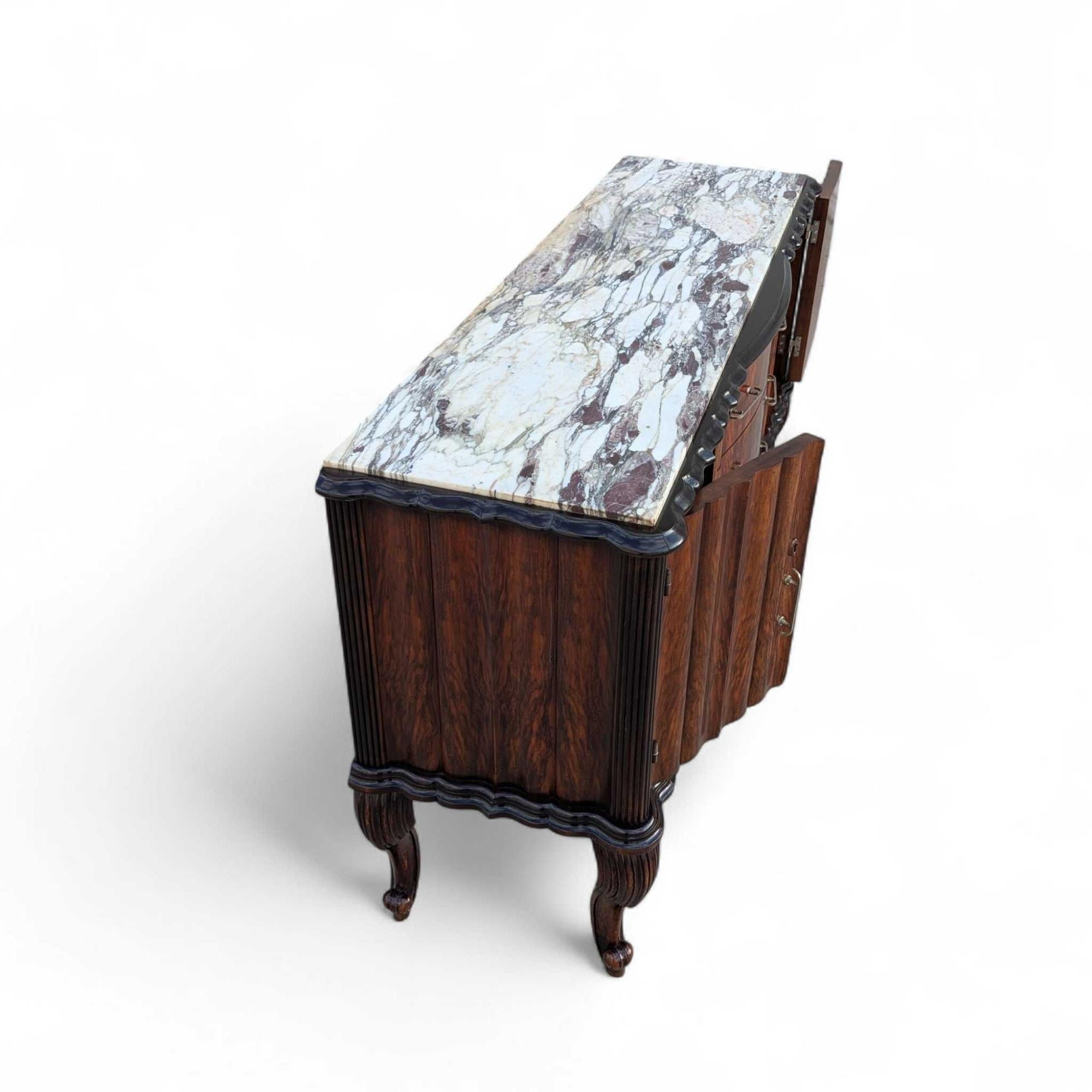 20th Century Italian Mid-Century Marble-Top Sideboard by Mobilificio Scorza Ovada, 1950s For Sale