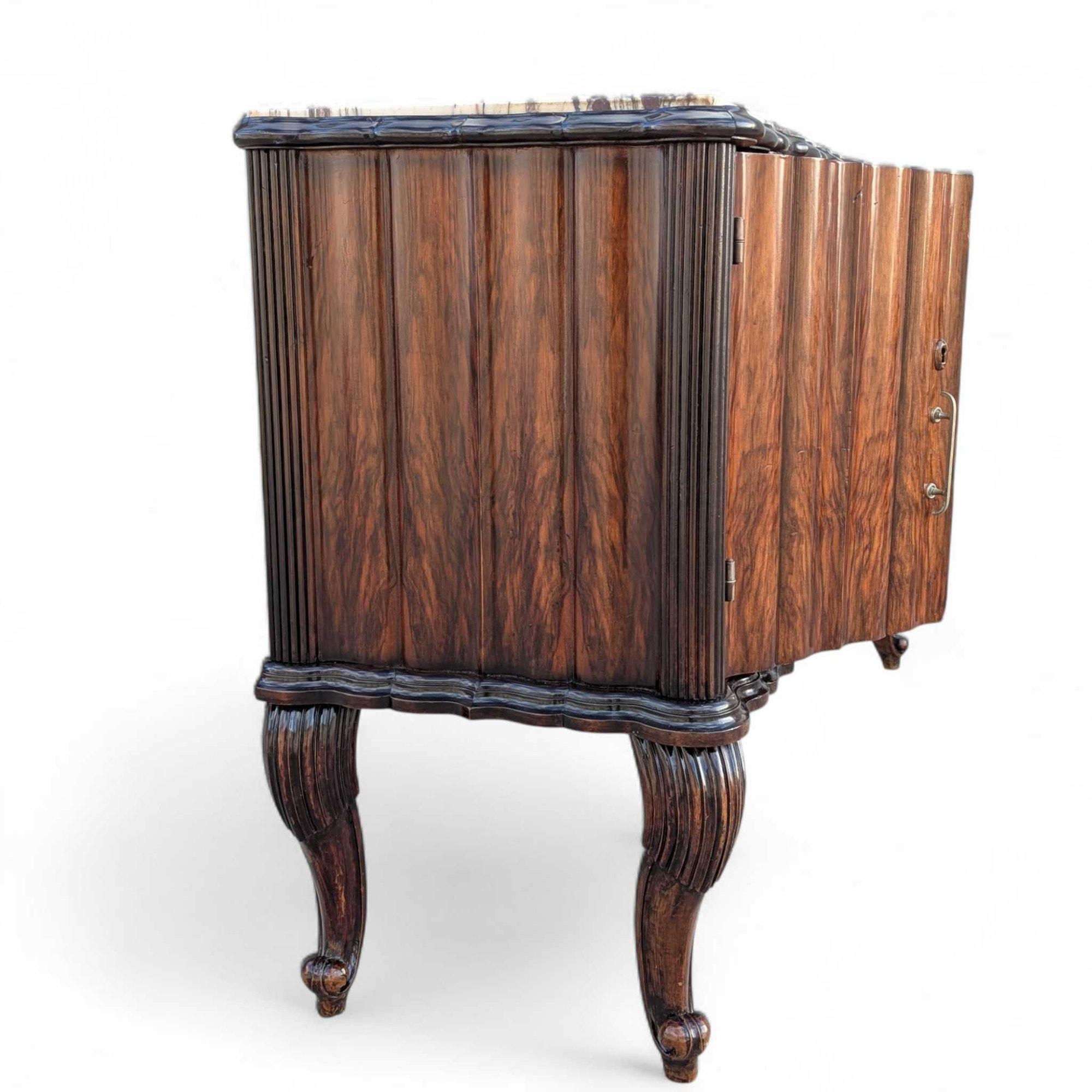 Wood Italian Mid-Century Marble-Top Sideboard by Mobilificio Scorza Ovada, 1950s For Sale