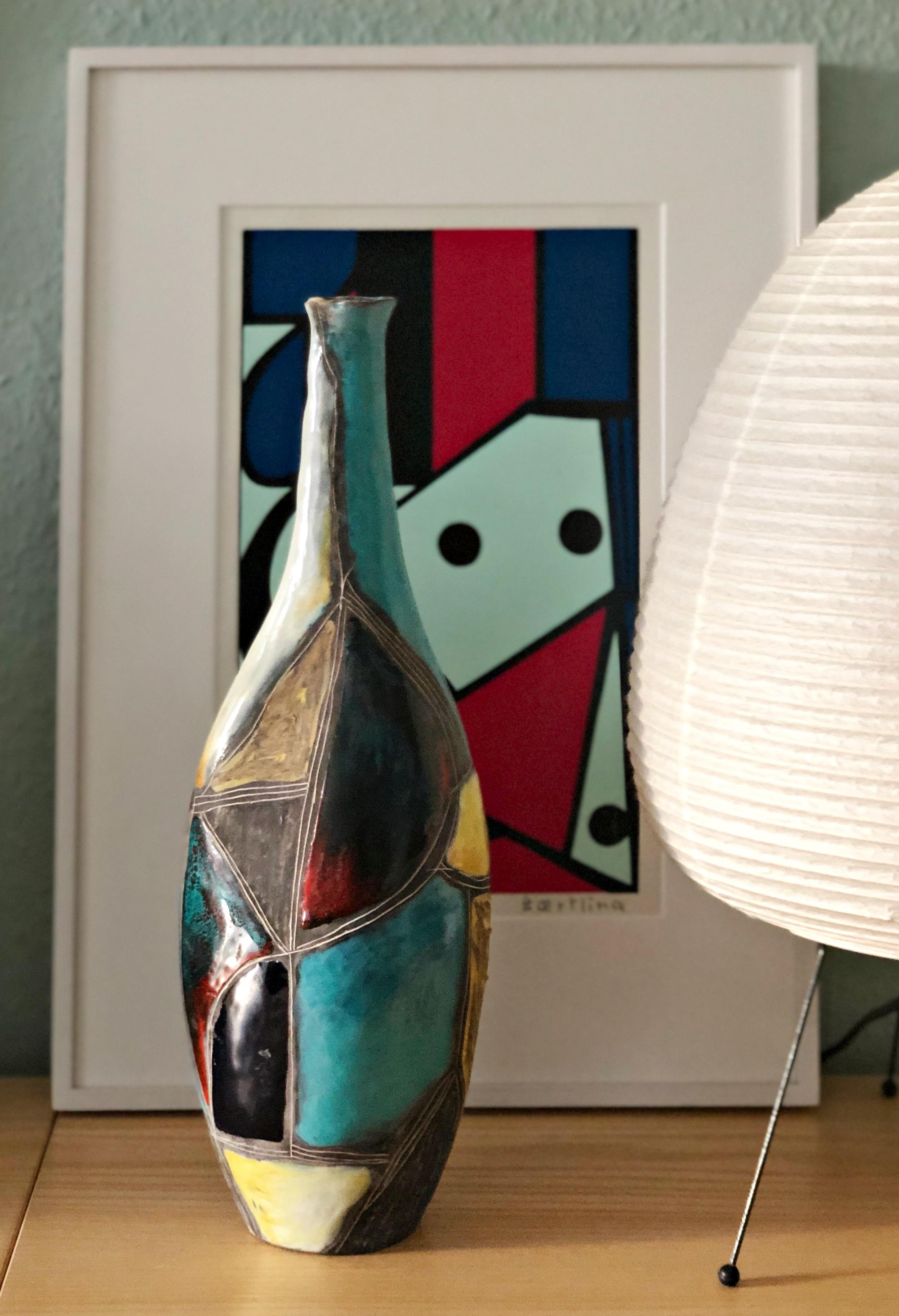 Mid-20th Century Italian Mid-Century Marcello Fantoni Studio Vase For Sale