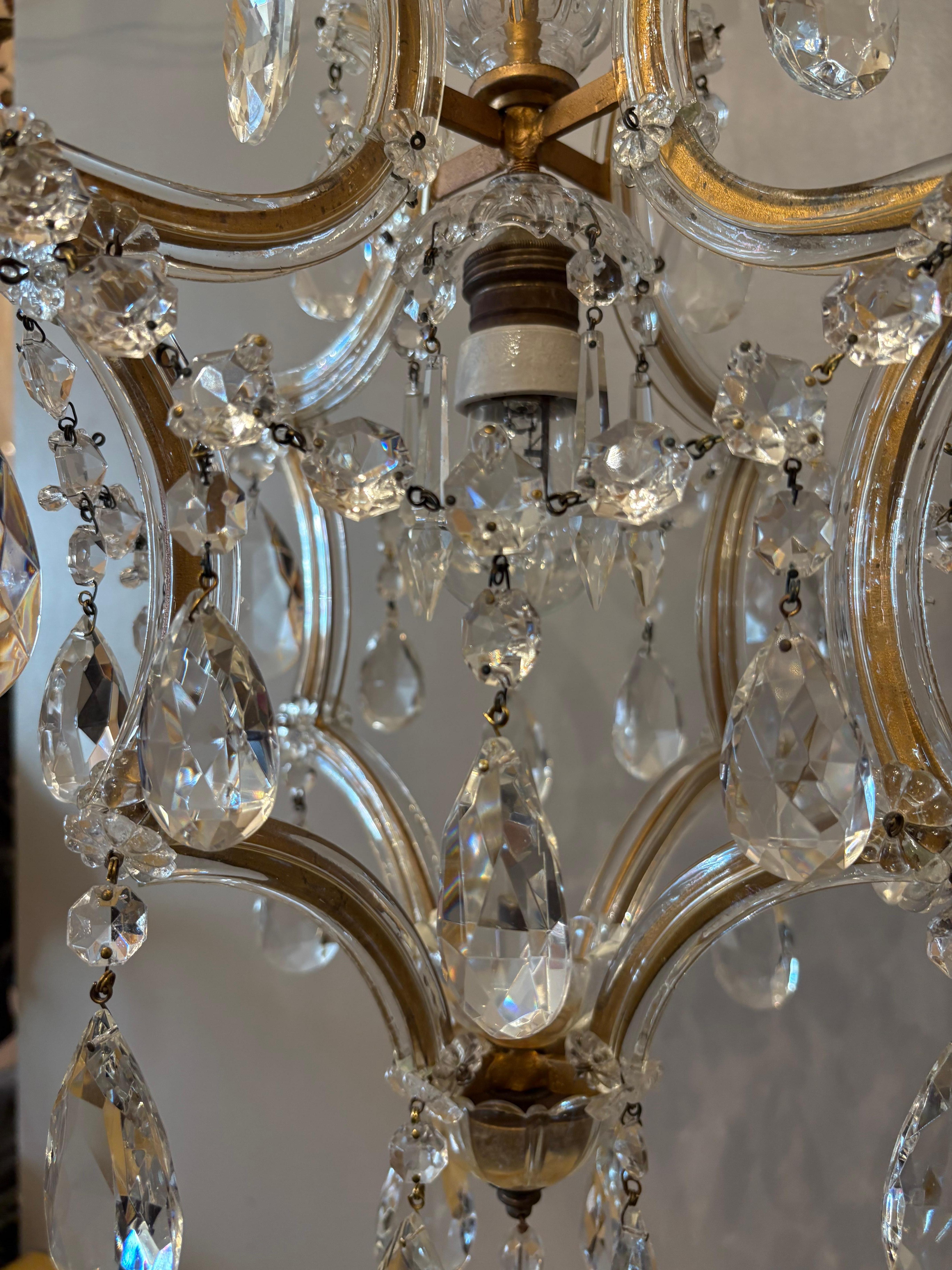 20th Century Italian Mid-Century Maria Theresa Crystal Chandelier For Sale