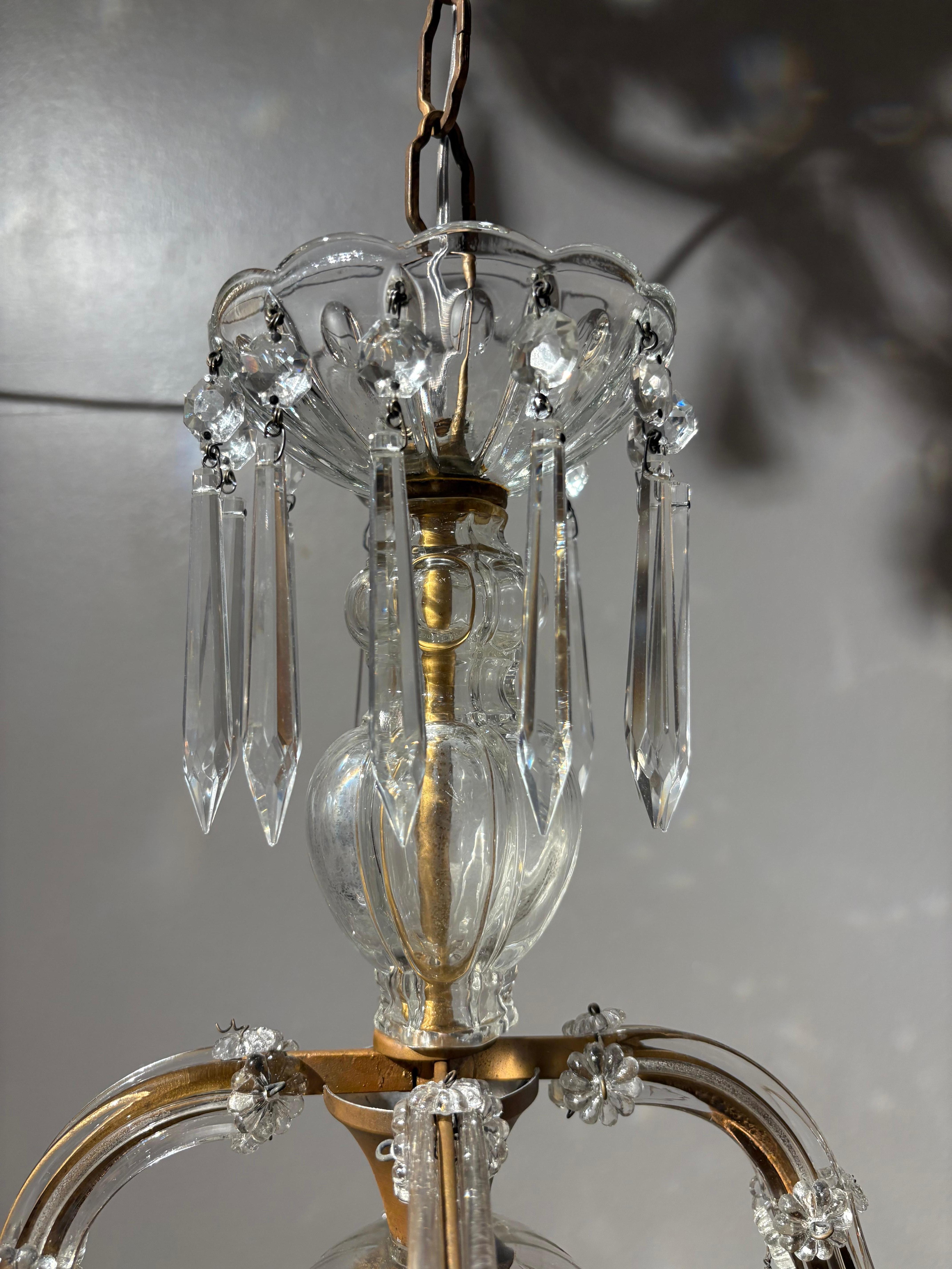 Lampadario italiano di metà secolo in cristallo Maria Teresa In condizioni buone in vendita a Los Angeles, CA