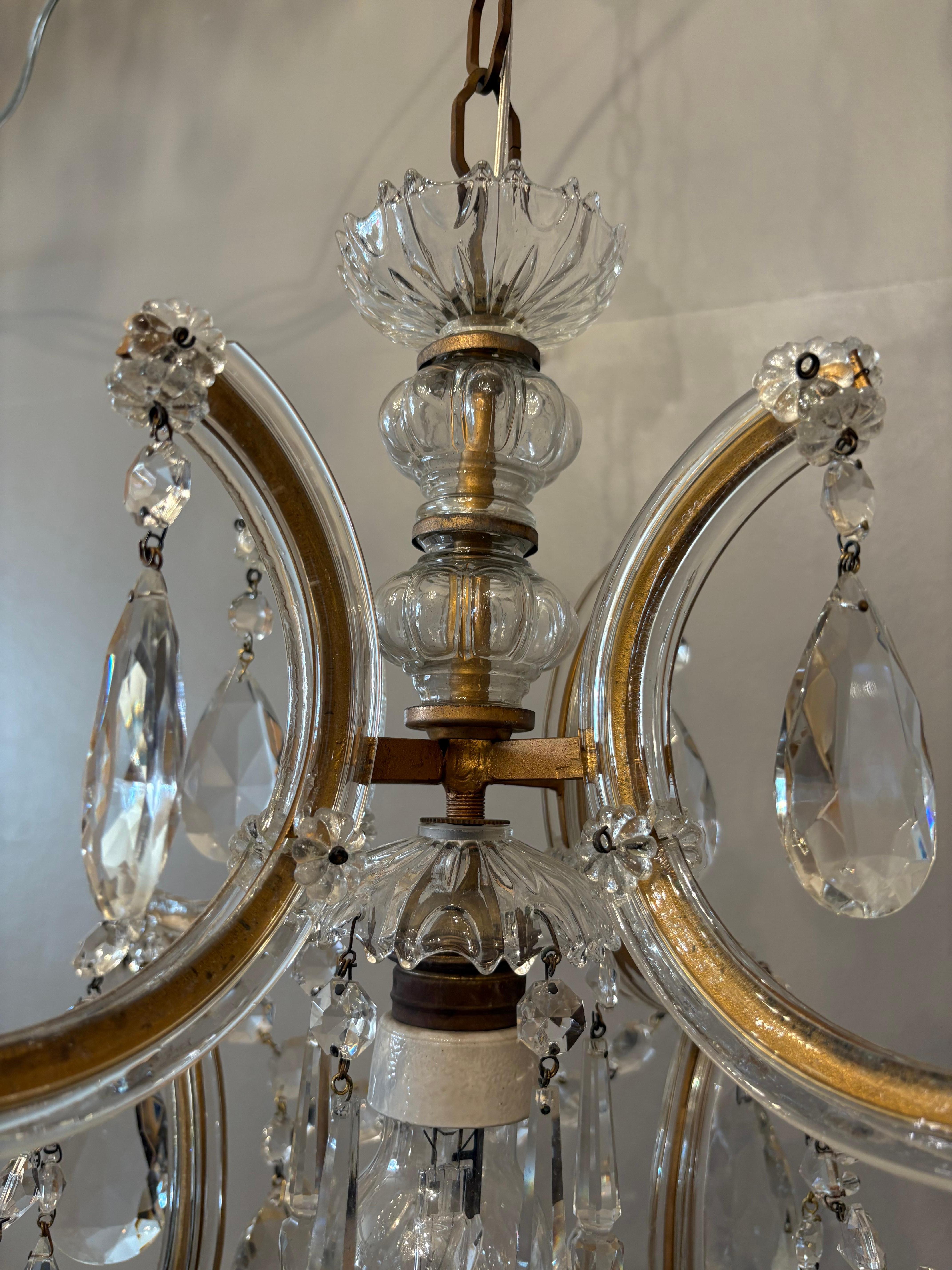 Italian Mid-Century Maria Theresa Crystal Chandelier For Sale 1