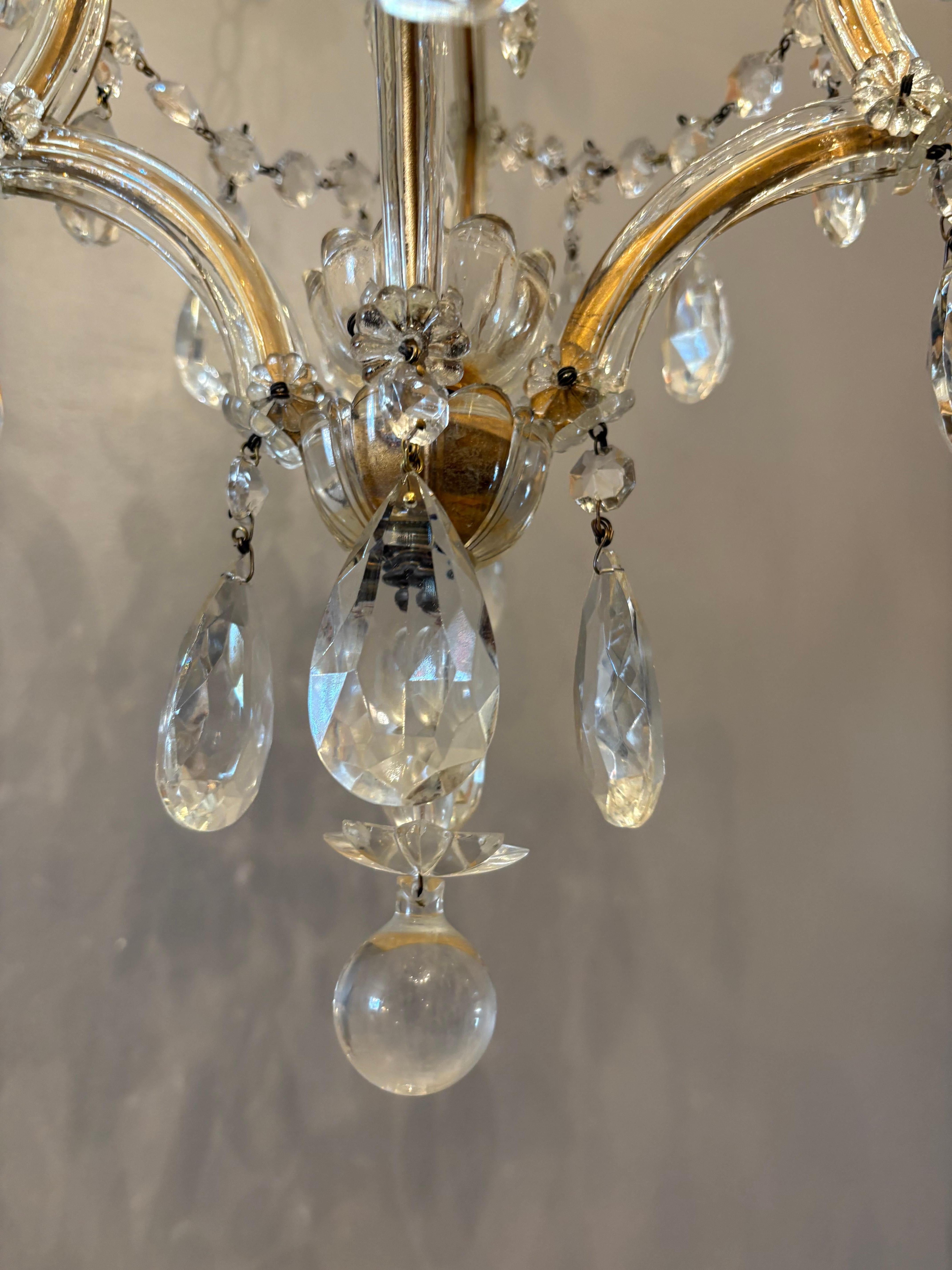Italian Mid-Century Maria Theresa Crystal Chandelier For Sale 2