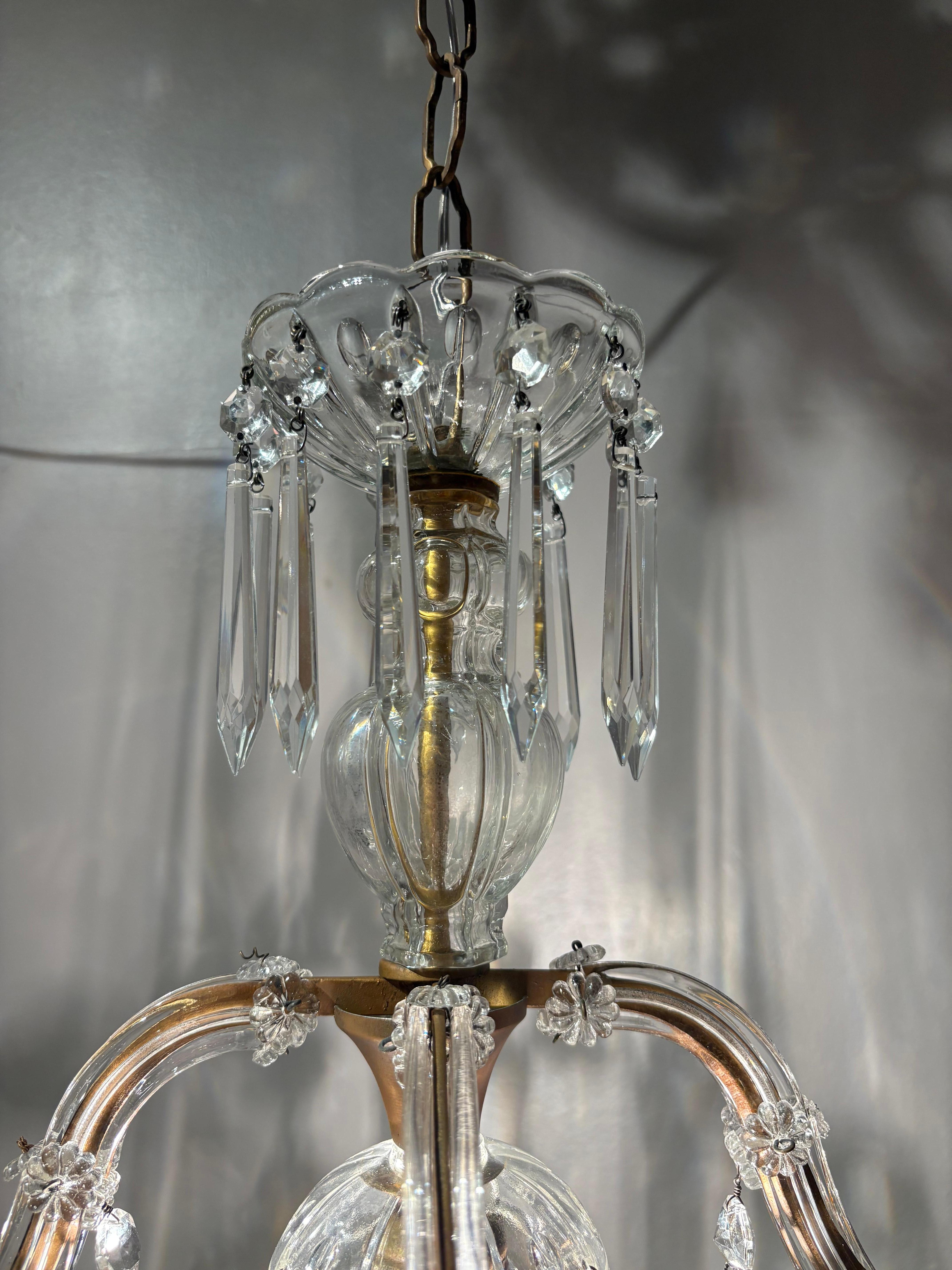 Lampadario italiano di metà secolo in cristallo Maria Teresa in vendita 3