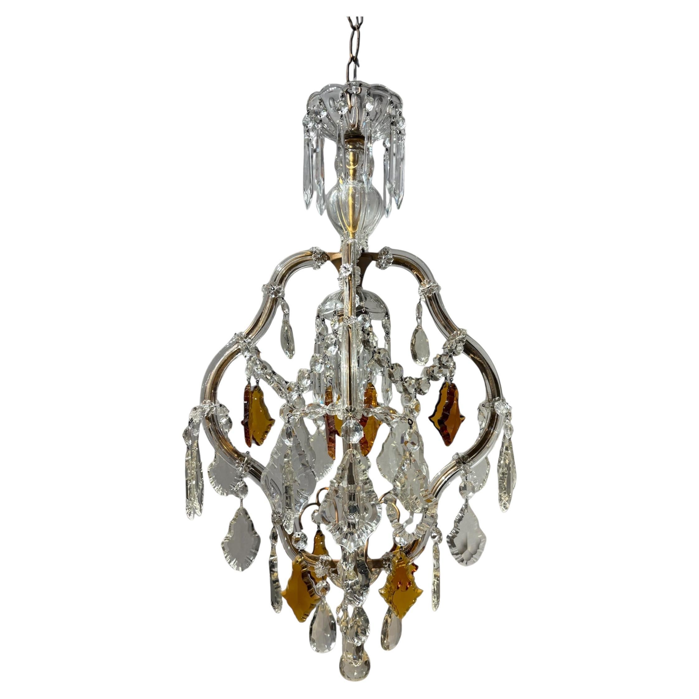 Italian Mid-Century Maria Theresa Crystal Chandelier