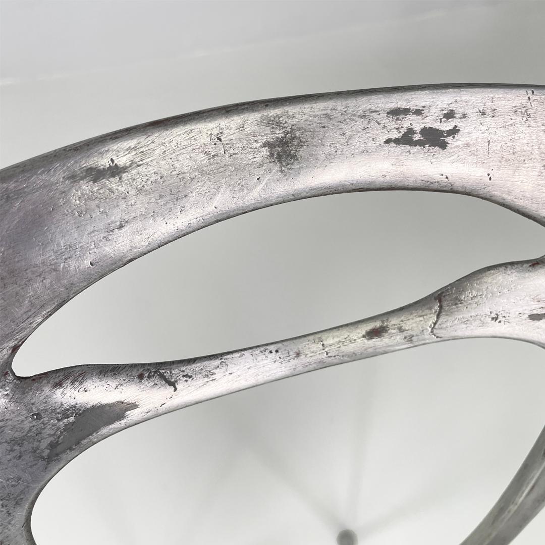 Sedie italiane di metà secolo in metallo e tessuto di Palladio, anni '50 in vendita 5