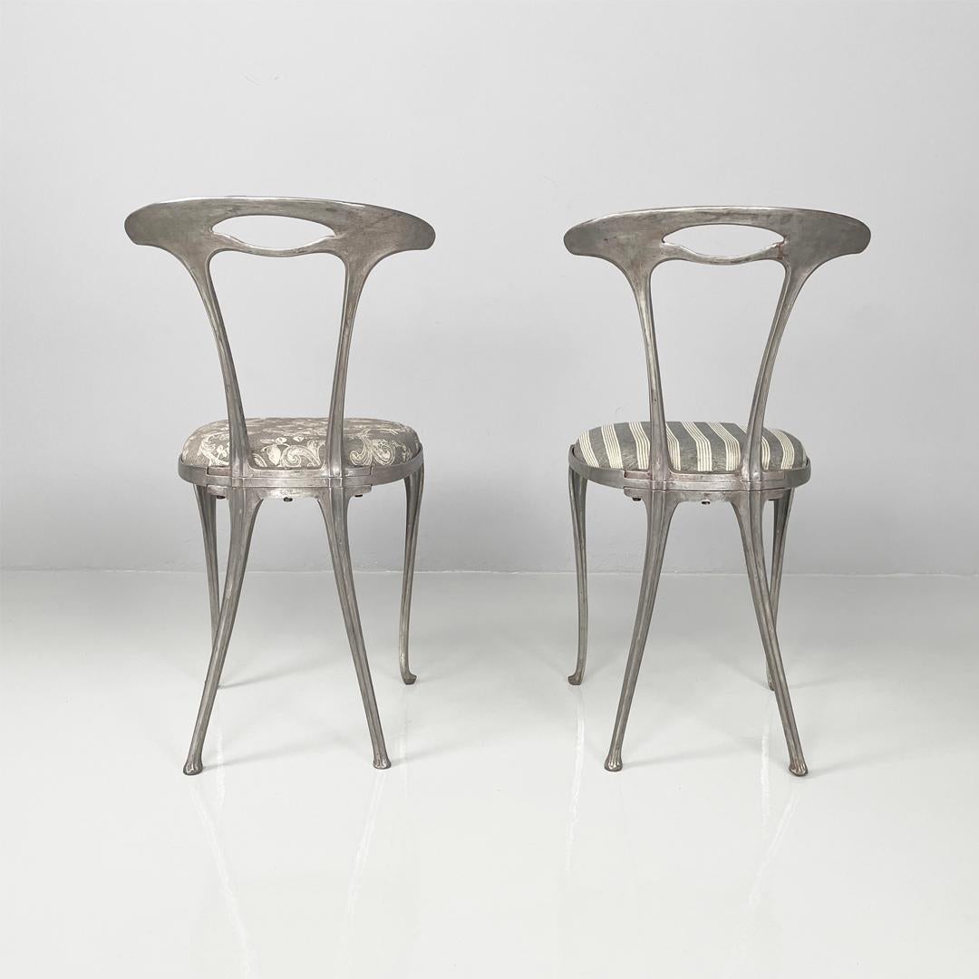 Metà XX secolo Sedie italiane di metà secolo in metallo e tessuto di Palladio, anni '50 in vendita