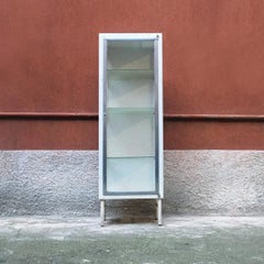 Italian Mid-Century Metal Display Cabinet with Three Internal Shelves, 1950s