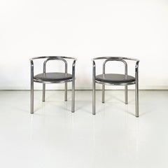 Italienische Metall-Wolkenstühle Locus Solus von Gae Aulenti Zanotta aus der Mitte des Jahrhunderts, 1980er Jahre