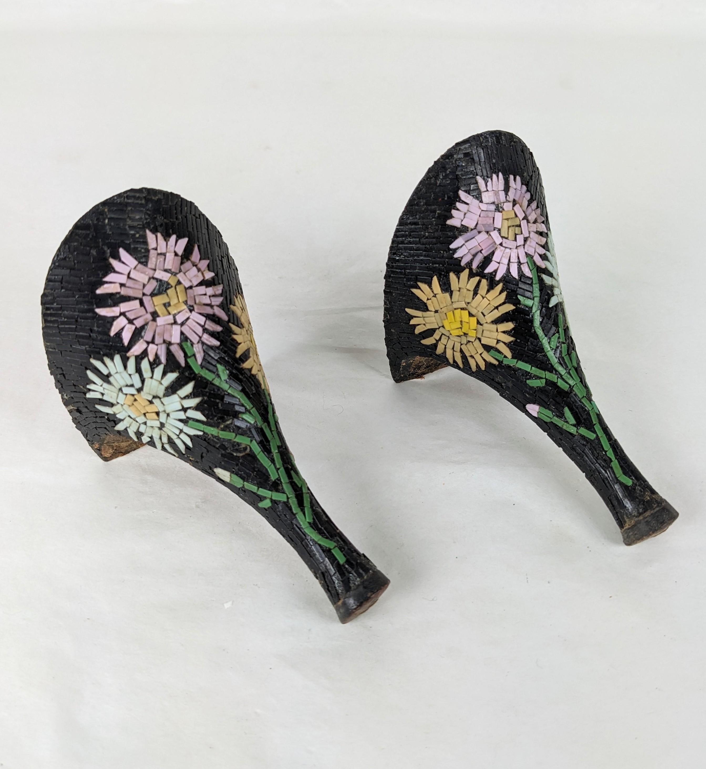 Italian Mid Century Micromosaic Heels In Good Condition For Sale In New York, NY