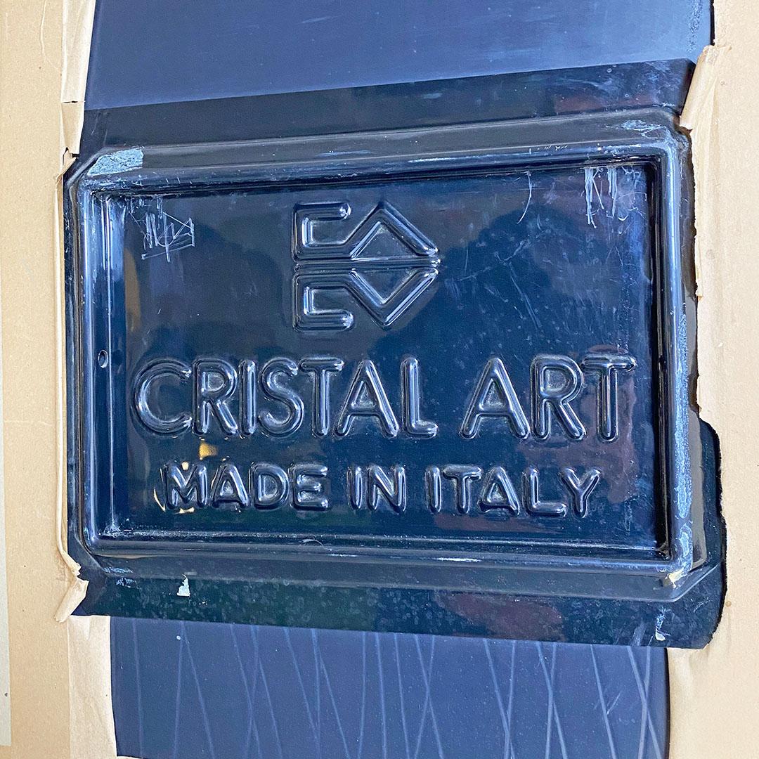 Espejo italiano de mediados de siglo con marco de latón y adornos de Crystal Art Decor años 50 mediados del siglo XX en venta