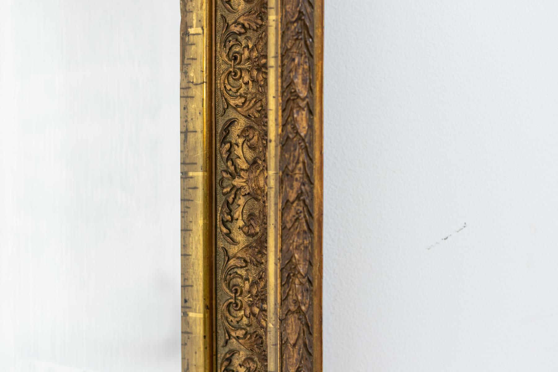 Mid-Century Modern Italian Mid-Century Mirror With Golden Wood Frame For Sale