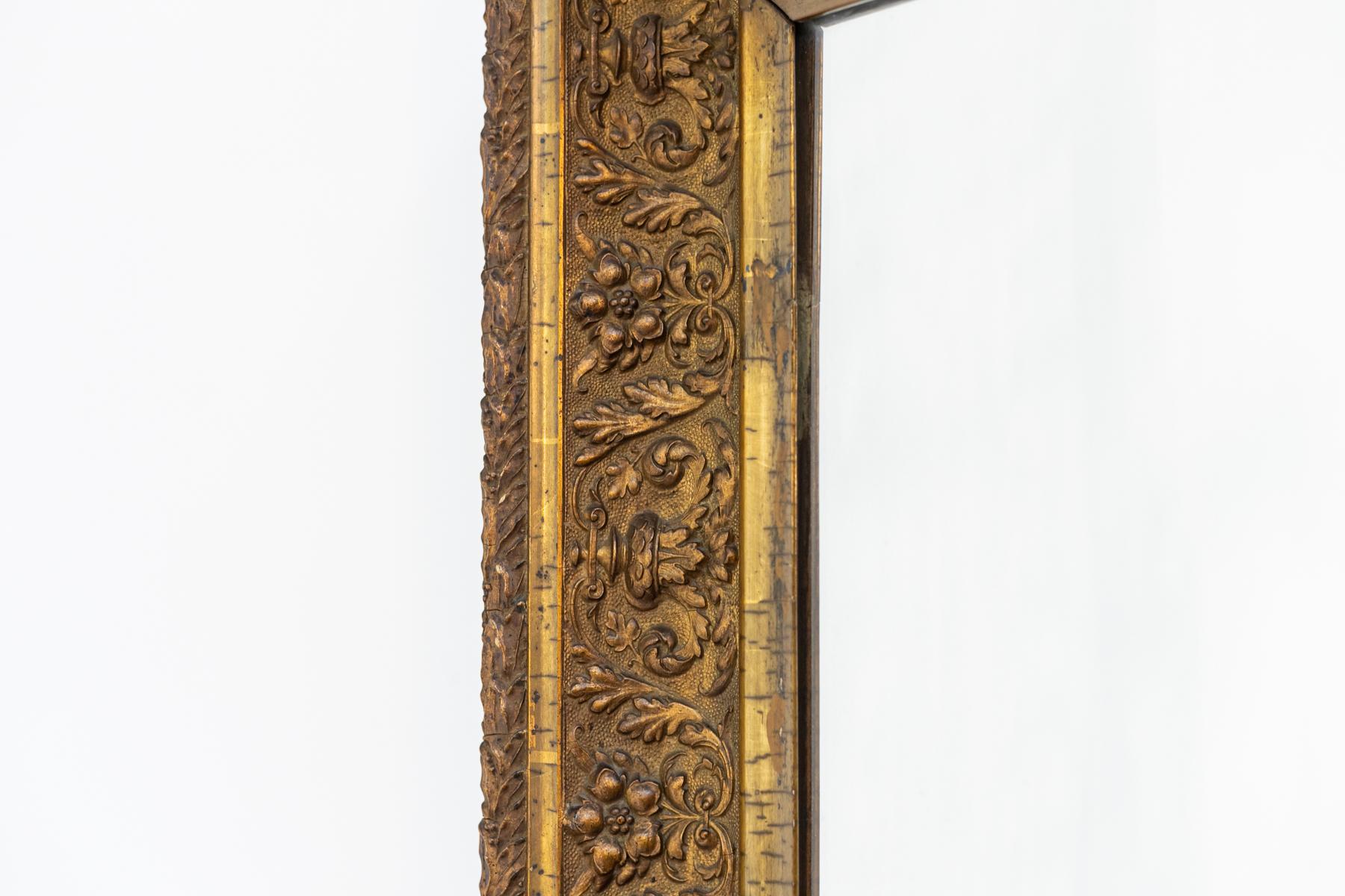 Mid-20th Century Italian Mid-Century Mirror With Golden Wood Frame For Sale