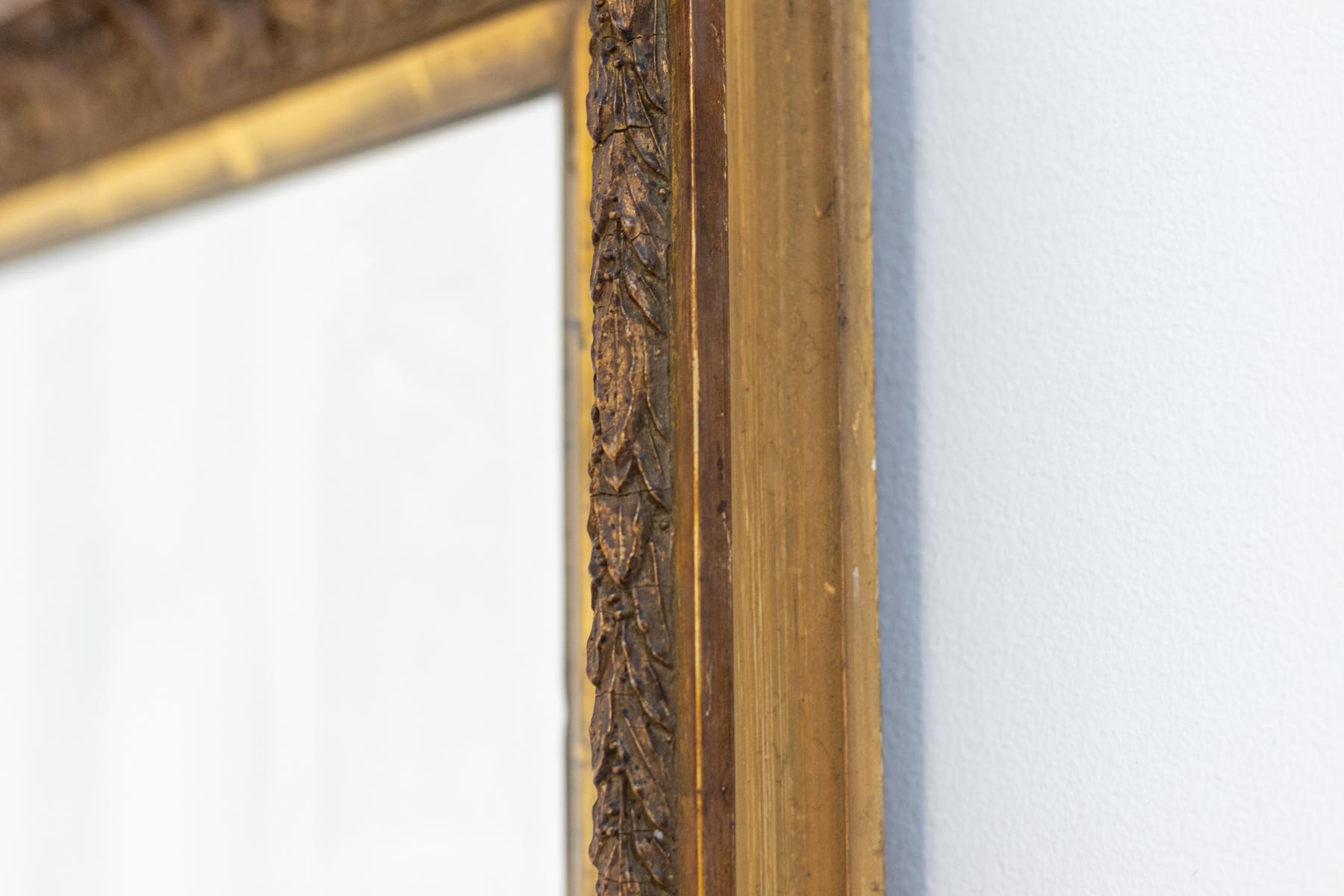 Italian Mid-Century Mirror With Golden Wood Frame For Sale 2