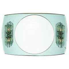 Italian Mid-Century Mirror with Sconces