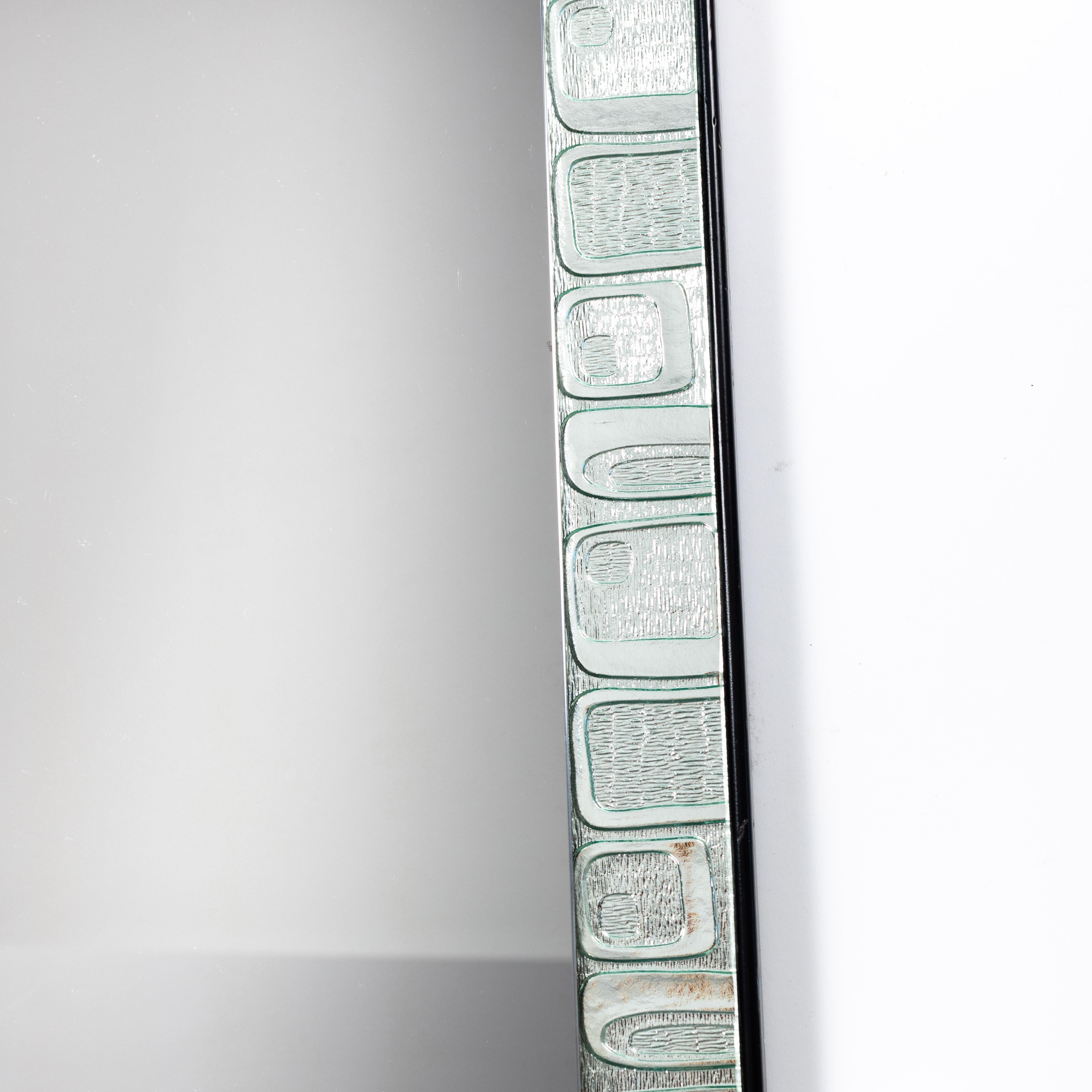 Mid-20th Century Italian Mid-Century Mirror with Silver Leaf Decor by Esperia, 1960s