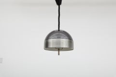 Mid-Century Mod 1970's Space Age Dome Pendant with Smoked Plexi Shade