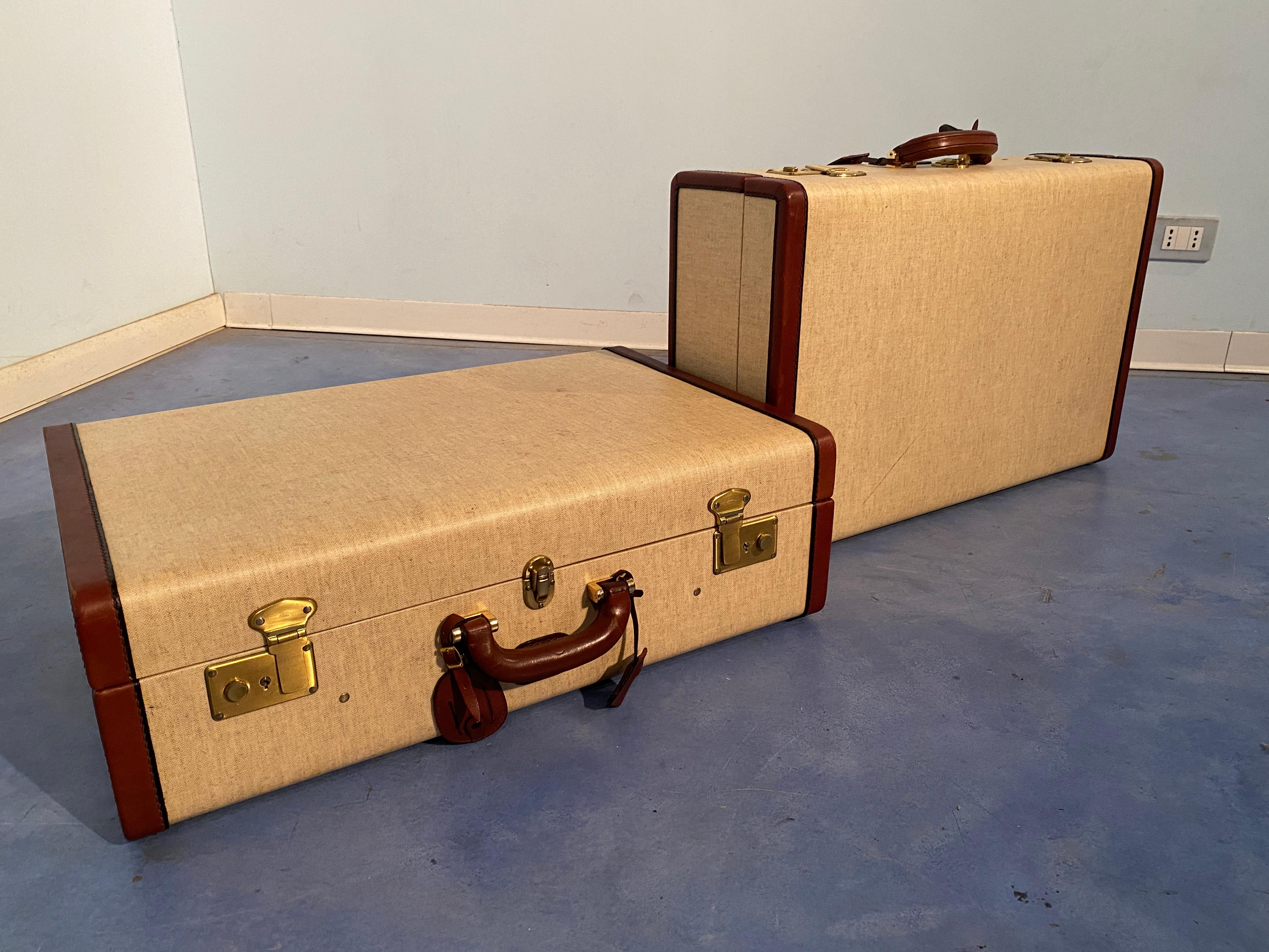 Italian Mid-Century Moder Luggages or Suitcases Mèlange Color, Set of Two, 1960 For Sale 1