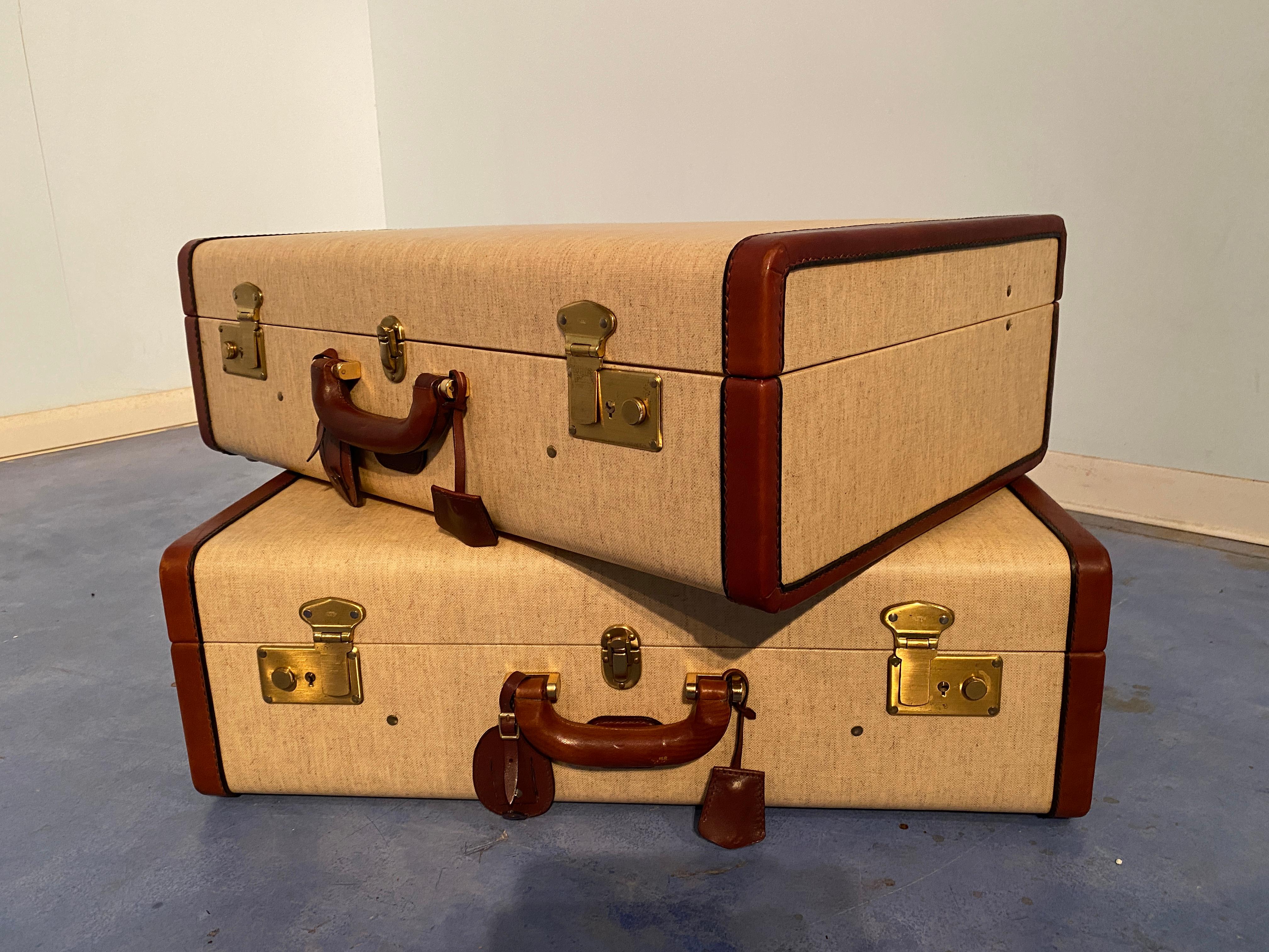 Italienische Mid-Century Moder Koffer oder Koffer Mlange Farbe, Satz von zwei, 1960 im Angebot 6