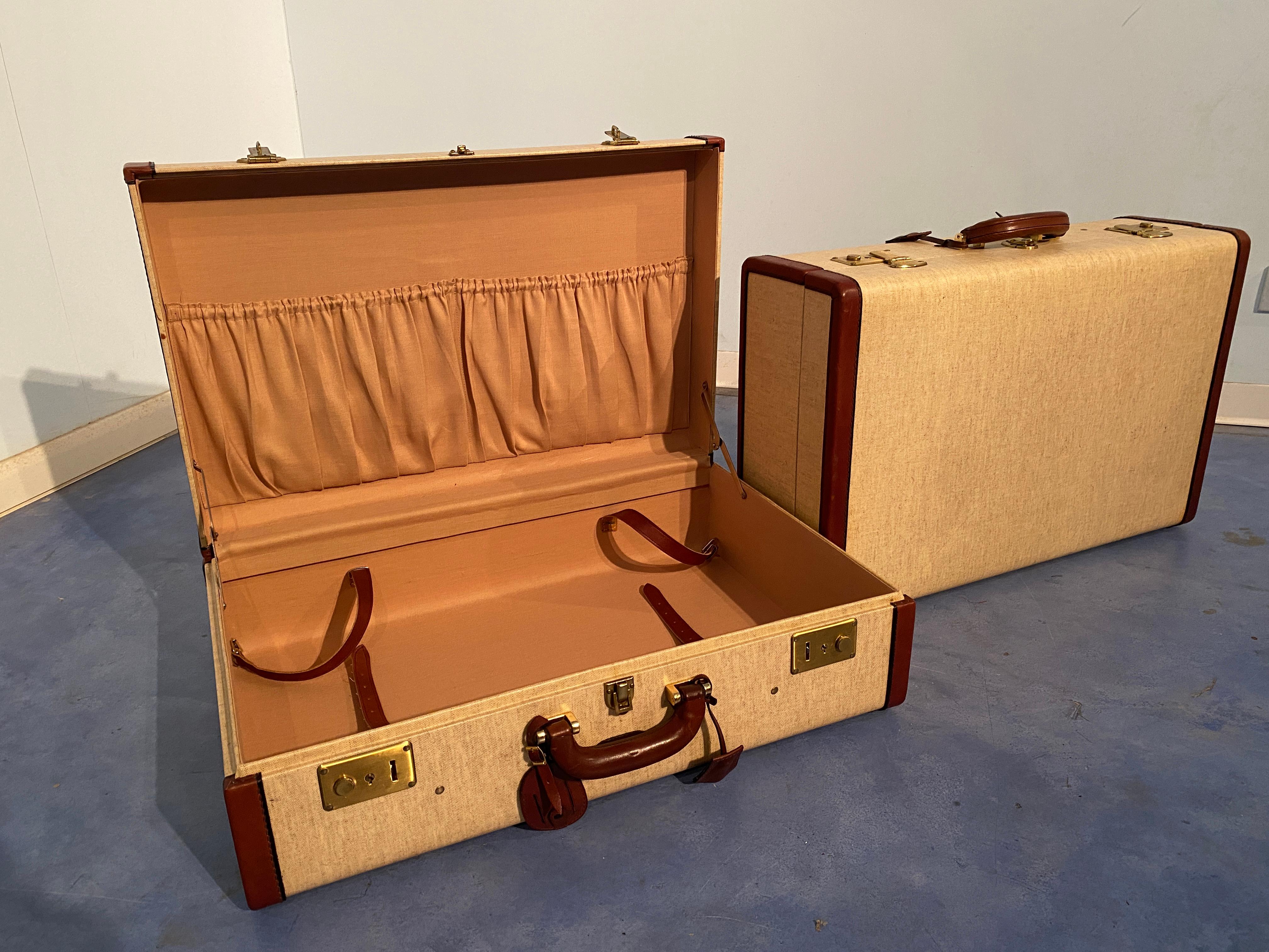 Italienische Mid-Century Moder Koffer oder Koffer Mlange Farbe, Satz von zwei, 1960 im Angebot 9