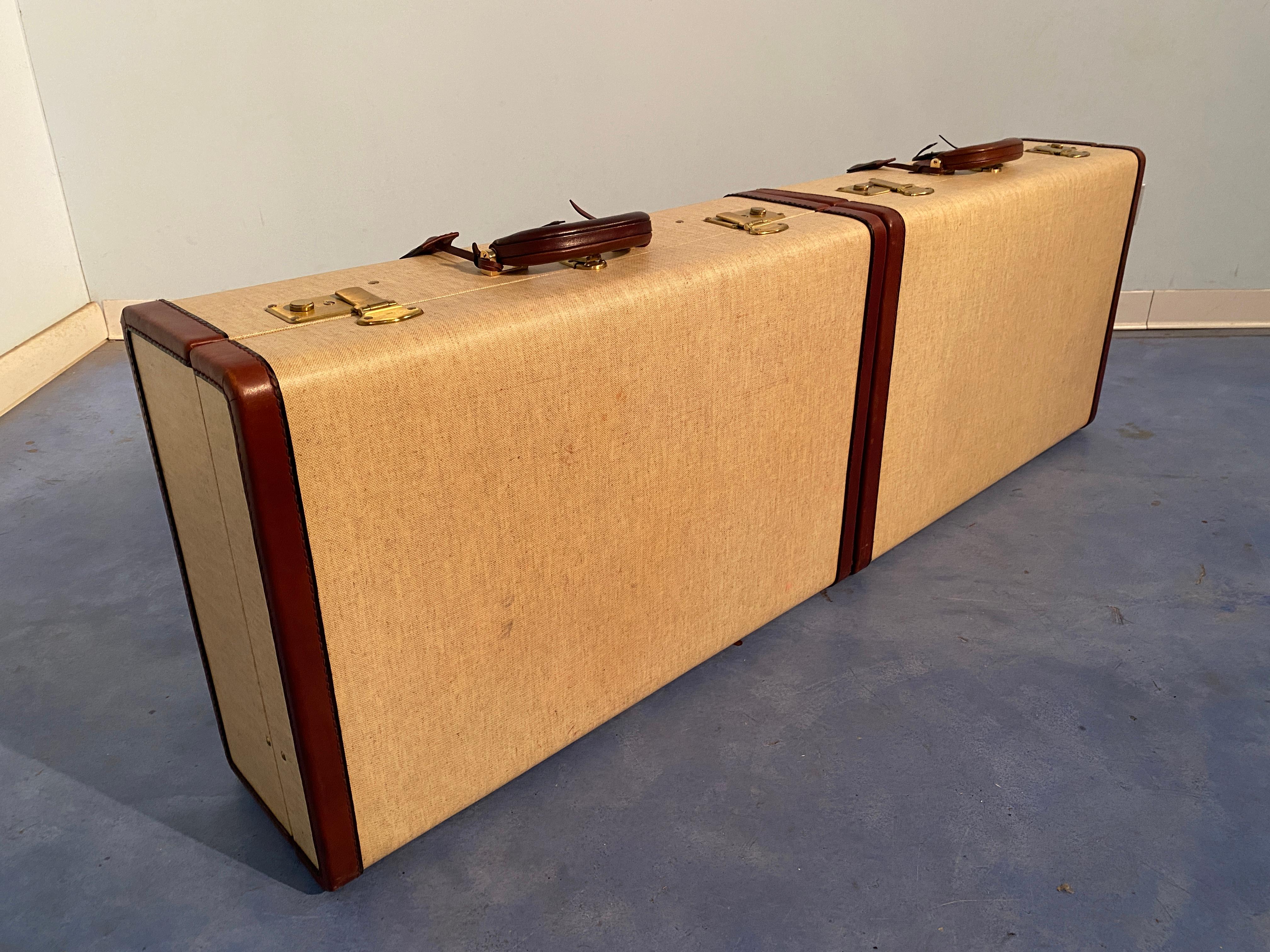 Italienische Mid-Century Moder Koffer oder Koffer Mlange Farbe, Satz von zwei, 1960 im Angebot 10