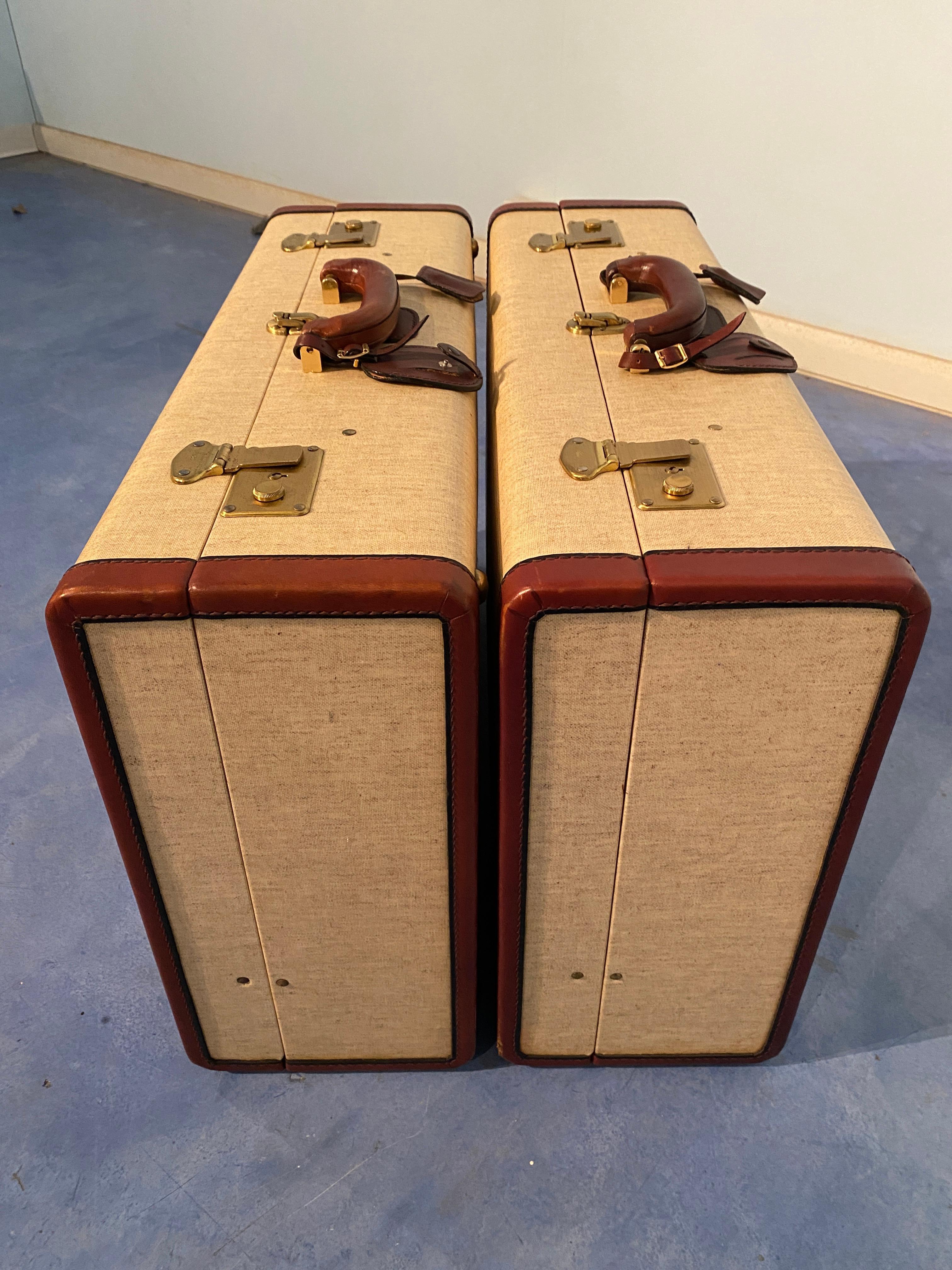 Italian Mid-Century Moder Luggages or Suitcases Mèlange Color, Set of Two, 1960 For Sale 10