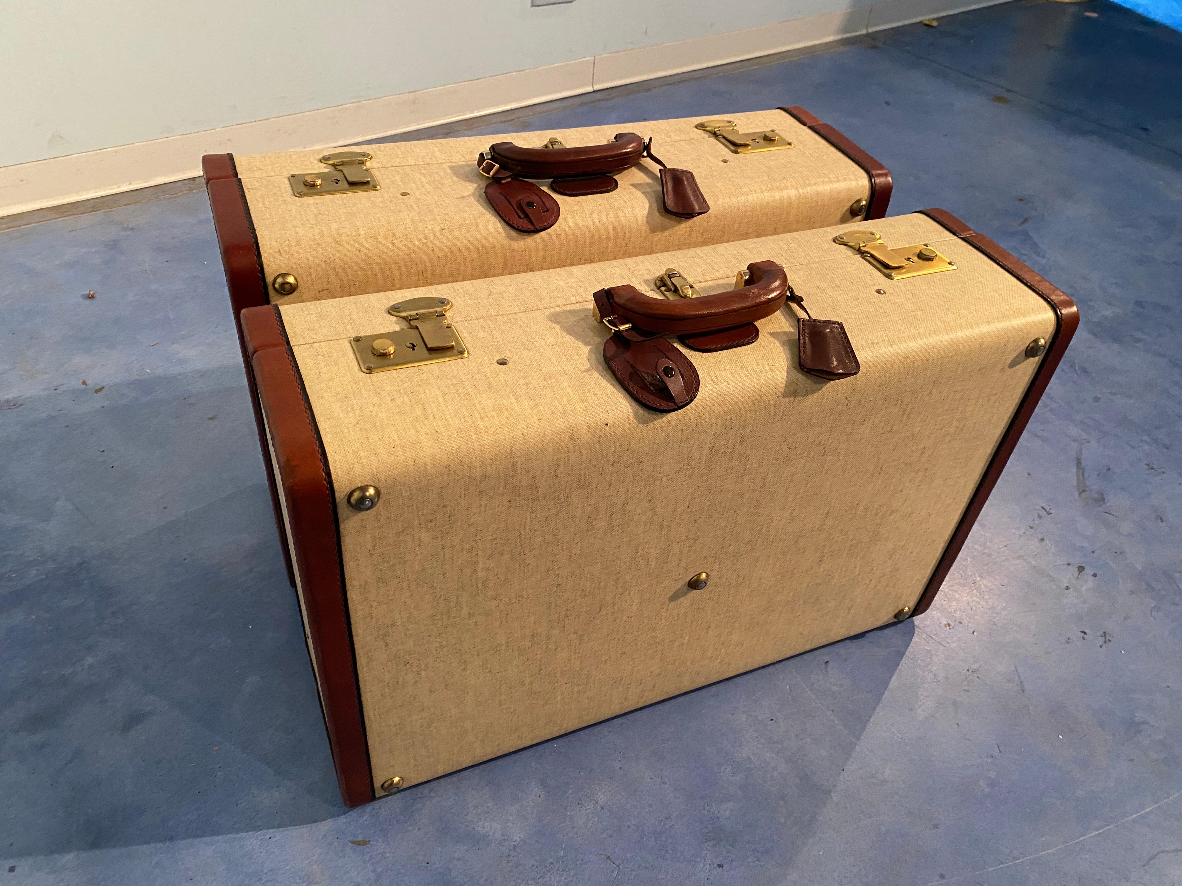 Mid-Century Modern Italian Mid-Century Moder Luggages or Suitcases Mèlange Color, Set of Two, 1960 For Sale